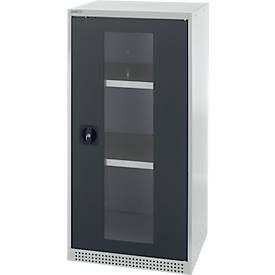 Schäfer Shop Genius Schaefer Shop Genius FS deurkast, 3 OH, afsluitbaar, 2 legborden, tot 250 kg, B 545 mm, staal, lichtgrijs RAL 7035/antracietgrijs RAL 7016