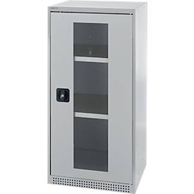Schäfer Shop Genius Schaefer Shop Genius FS deurkast, 3 OH, afsluitbaar, 2 legborden, tot 250 kg, B 545 mm, staal, alu wit RAL 9006/wit RAL 9006