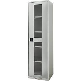 Schäfer Shop Genius Schaefer Shop Genius FS open deurkast, 5 OH, afsluitbaar, 4 legborden, tot 250 kg, B 545 mm, staal, lichtgrijs RAL 7035/lichtgrijs RAL 7035
