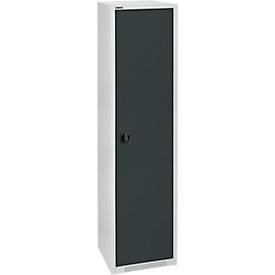 Schäfer Shop Genius draaideurkast FS, staal, met ventilatieopeningen, B 545 x D 620 x H 1950 mm, 5 OH, lichtgrijs/antracietgrijs, tot 250 kg