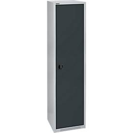 Schäfer Shop Genius draaideurkast FS, staal, met ventilatieopeningen, B 545 x D 620 x H 1950 mm, 5 OH, alu wit/antracietgrijs, tot 250 kg