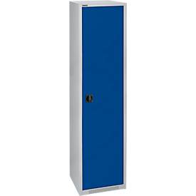 Schäfer Shop Genius draaideurkast FS, staal, met ventilatieopeningen, B 545 x D 620 x H 1950 mm, 5 OH, aluminium wit/ gentiaanblauw, tot 250 kg