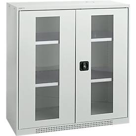 Schäfer Shop Genius Schaefer Shop Genius FS open deurkast, 3 OH, afsluitbaar, 2 legborden, tot 450 kg, B 1055 mm, staal, lichtgrijs RAL 7035/lichtgrijs RAL 7035