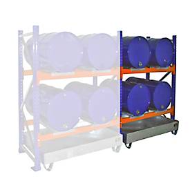 Bauer 3007 vatenrek, opzetrek, opvangbak met rooster, 4 niveaus, B 1430 x D 800 x H 2500 mm