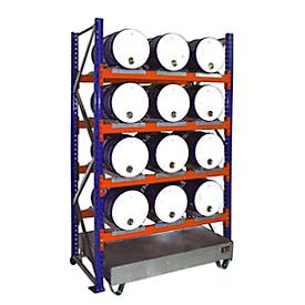 Bauer 3006 vatenrek, basisrek, opvangbak 200 l, 4 niveaus, B 1510 x D 800 x H 2500 mm