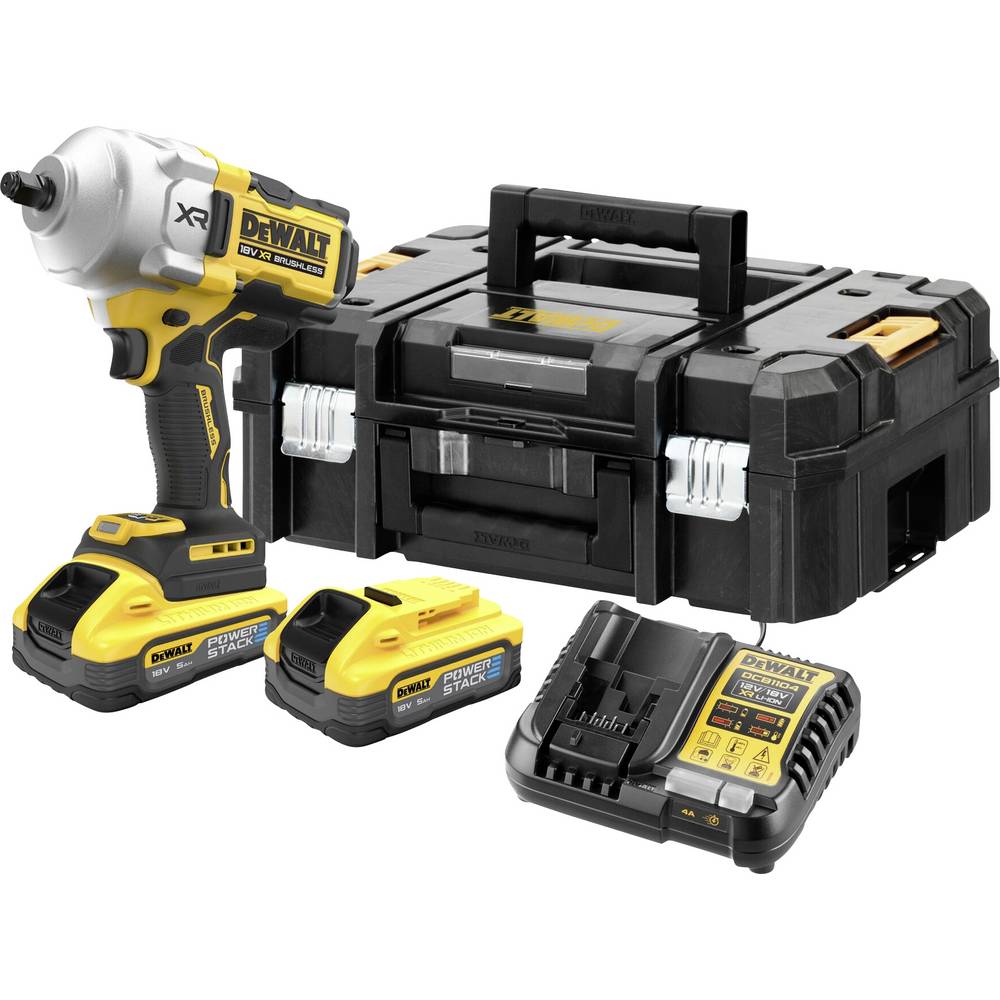 DEWALT DCF961H2T-QW Accu-slagmoersleutel 135 omw/min., 1,220 omw/min., 1.626 omw/min., 1.496 omw/min. 18 V 5.0 Ah Li-ion Brushless, Incl. 2 accus, Incl. lader