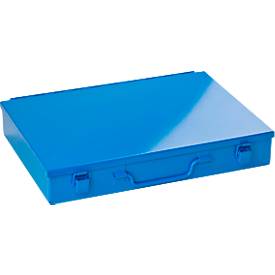 ADB Assortimentkoffer , leeg, 11 vakken, afsluitbaar, met handvat, B 330 x D 230 x H 50 mm, staal & ABS kunststof, lichtblauw RAL 5012
