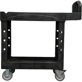 Rubbermaid Brute multifunctionele trolley, tot 227 kg, 4 zwenkwielen, B 990 x D 457 x H 844 mm, zwart