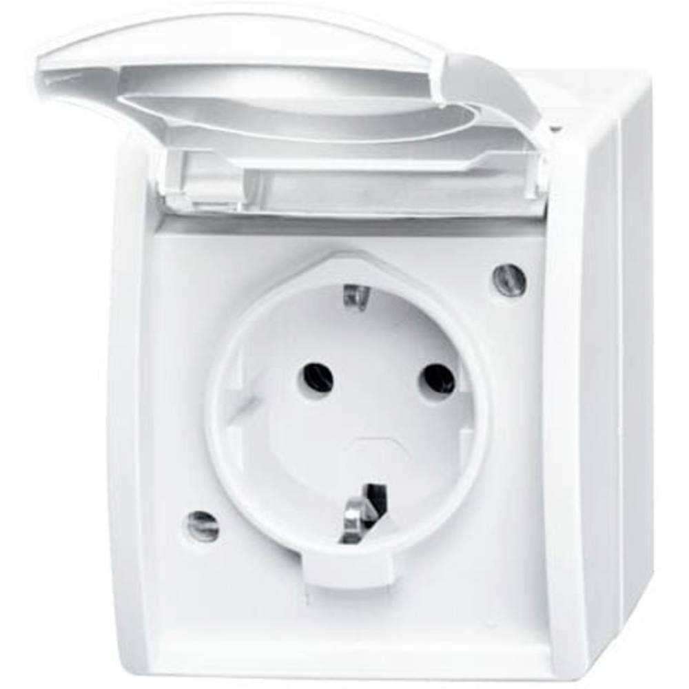 ABB 2CKA002083A0831 Geaard stopcontact IP44 Wit, Zuiver wit (RAL 9010)