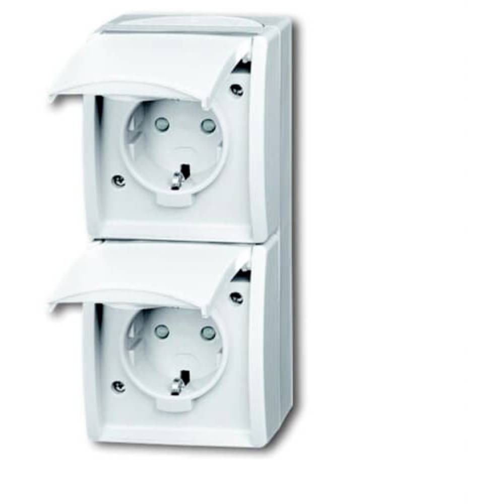 ABB 2CKA002084A0722 Geaard stopcontact IP44 Zuiver wit (RAL 9010), Wit