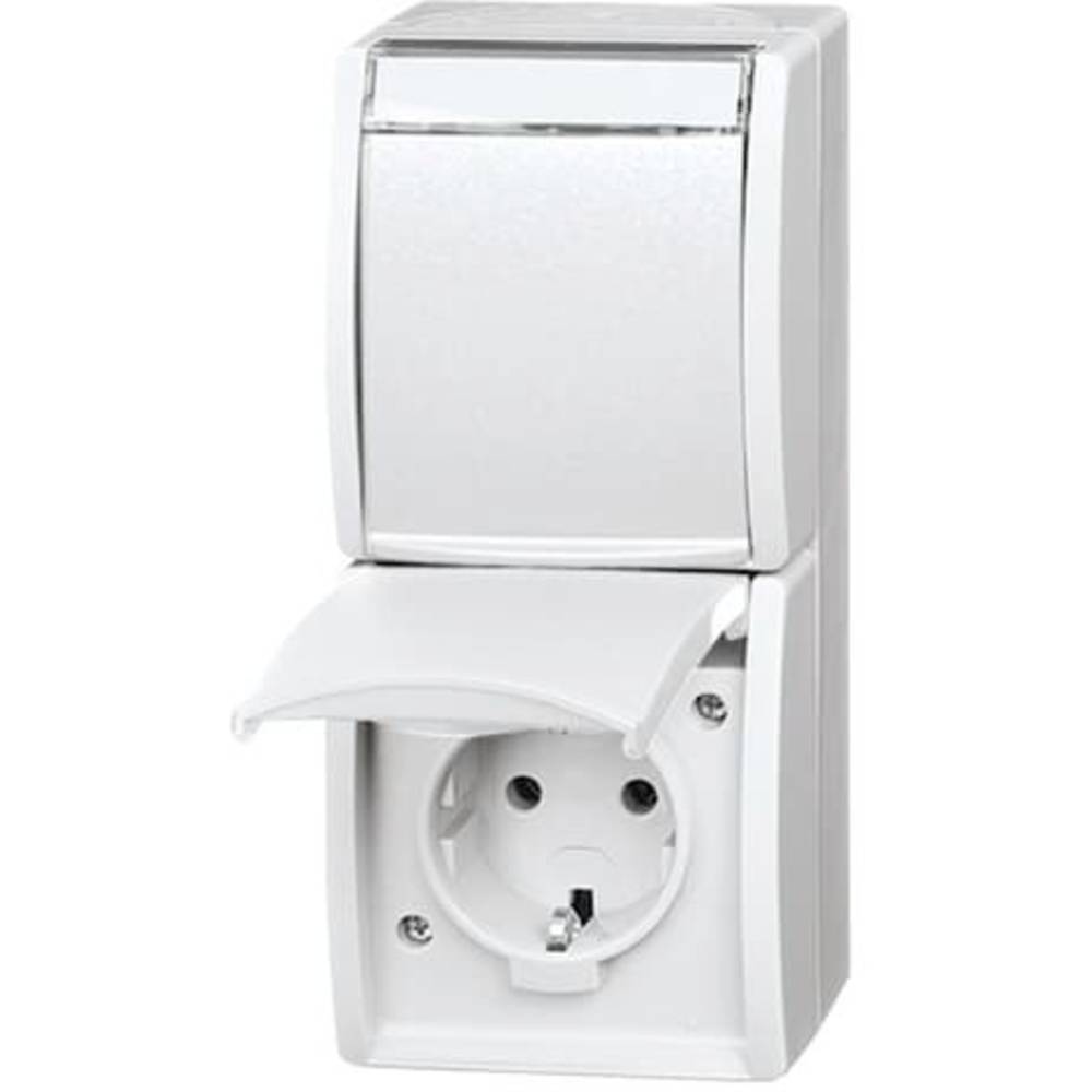 ABB 2CKA002084A0714 Geaard stopcontact IP44 Wit, Zuiver wit (RAL 9010)