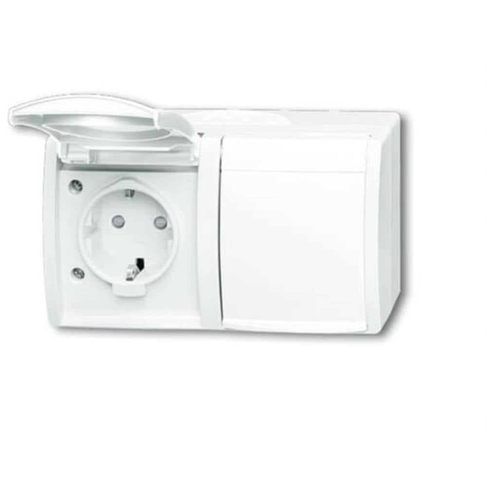 ABB 2CKA002084A0723 Geaard stopcontact IP44 Wit, Zuiver wit (RAL 9010)