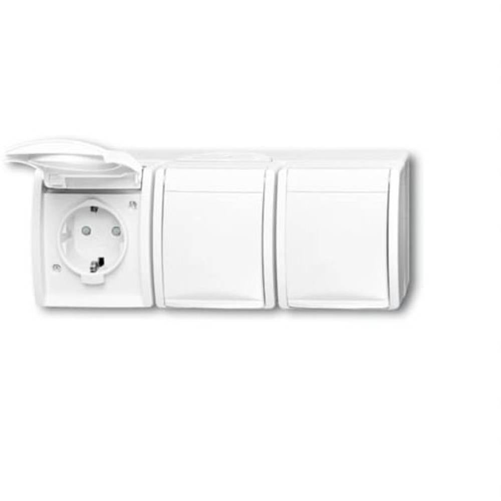 ABB 2CKA002084A0724 3-voudig Geaard stopcontact IP44 Zuiver wit (RAL 9010), Wit
