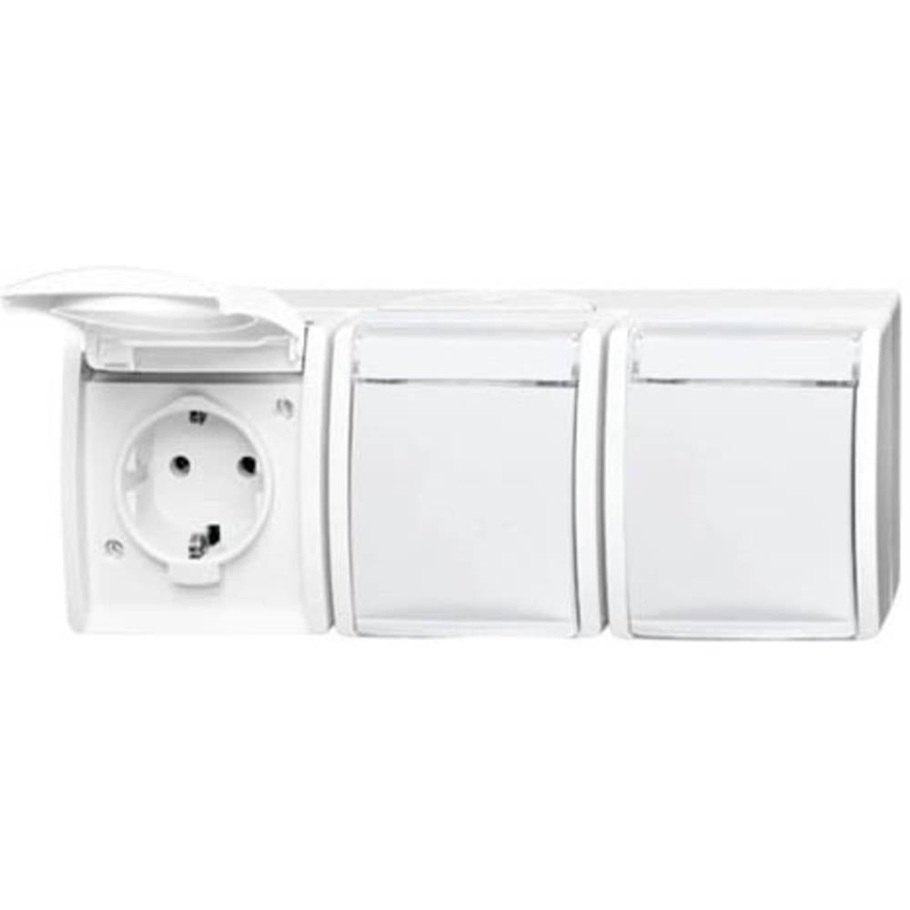 ABB 2CKA002084A0716 Geaard stopcontact IP44 Zuiver wit (RAL 9010), Wit