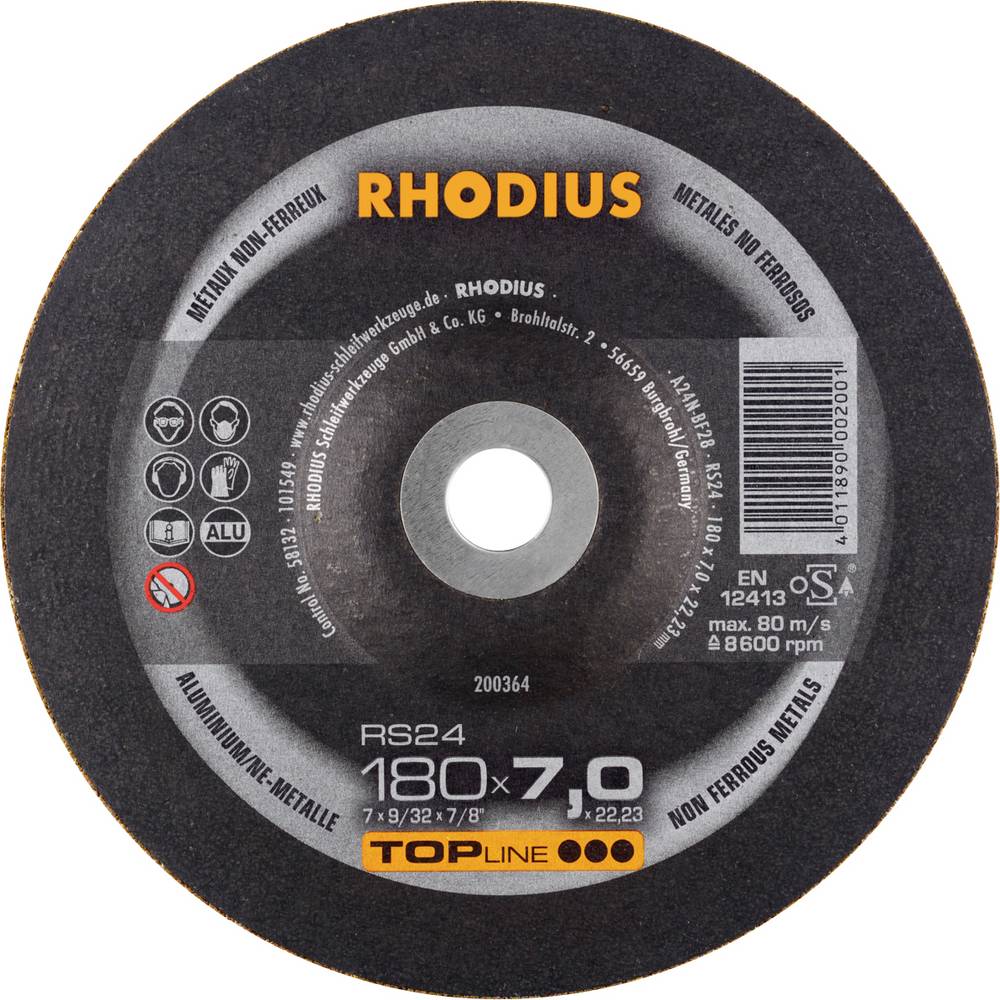 Rhodius 200364  Afbraamschijf Diameter 180 mm Boordiameter 22.23 mm Staal 1 stuk(s)