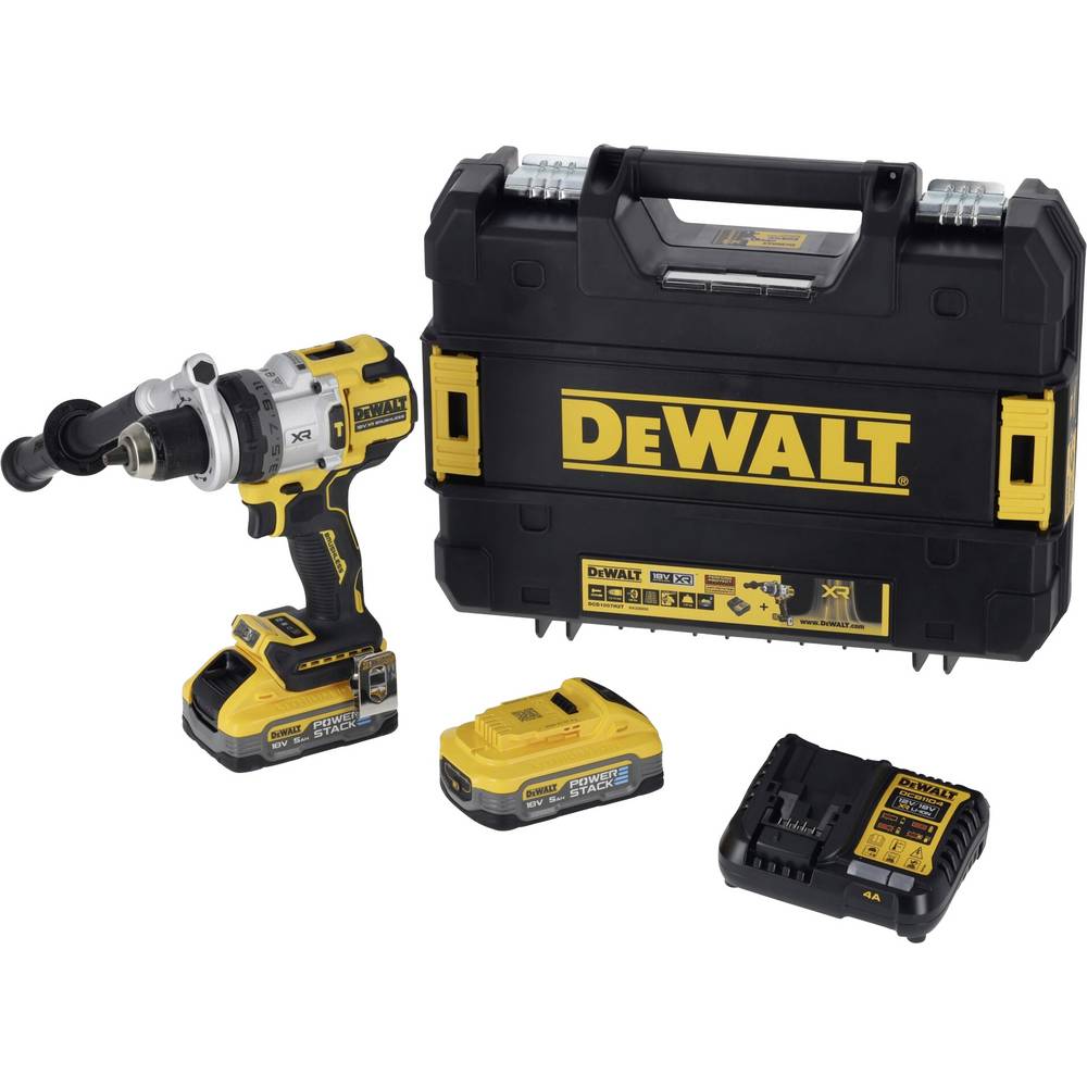 DEWALT DCD1007H2T-QW Accu-klopboor/schroefmachine 3 snelheden Incl. 2 accus, Incl. lader