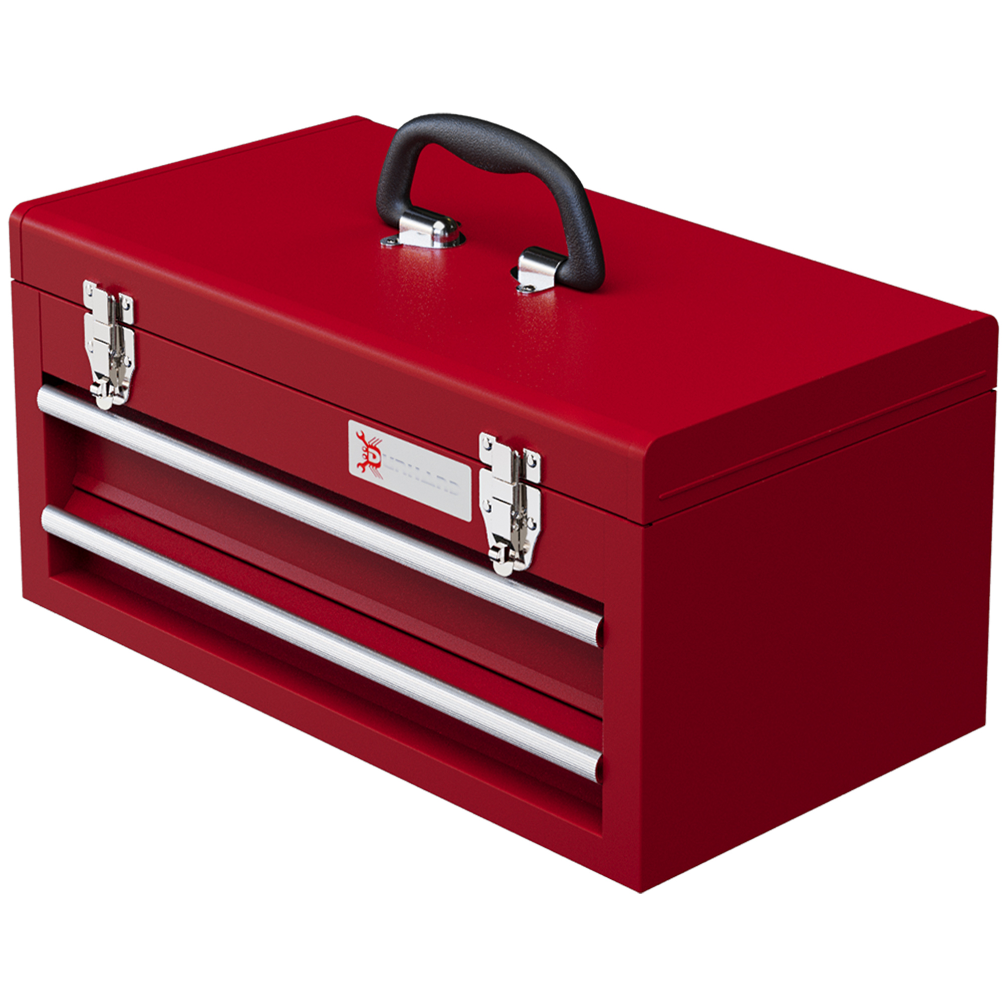 DURHAND gereedschapskist, robuust ontwerp, 2 laden en bovenvak, stalen sloten, draaggreep, 46 x 24 x 22 cm, veelzijdig, rood | Aosom.nl