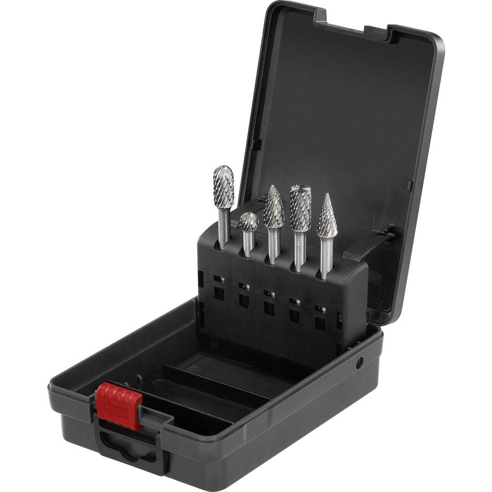 TOOLCRAFT TO-9913158 Freesstift Afmeting, Ø 10 mm Schachtdiameter 6 mm 5-delig