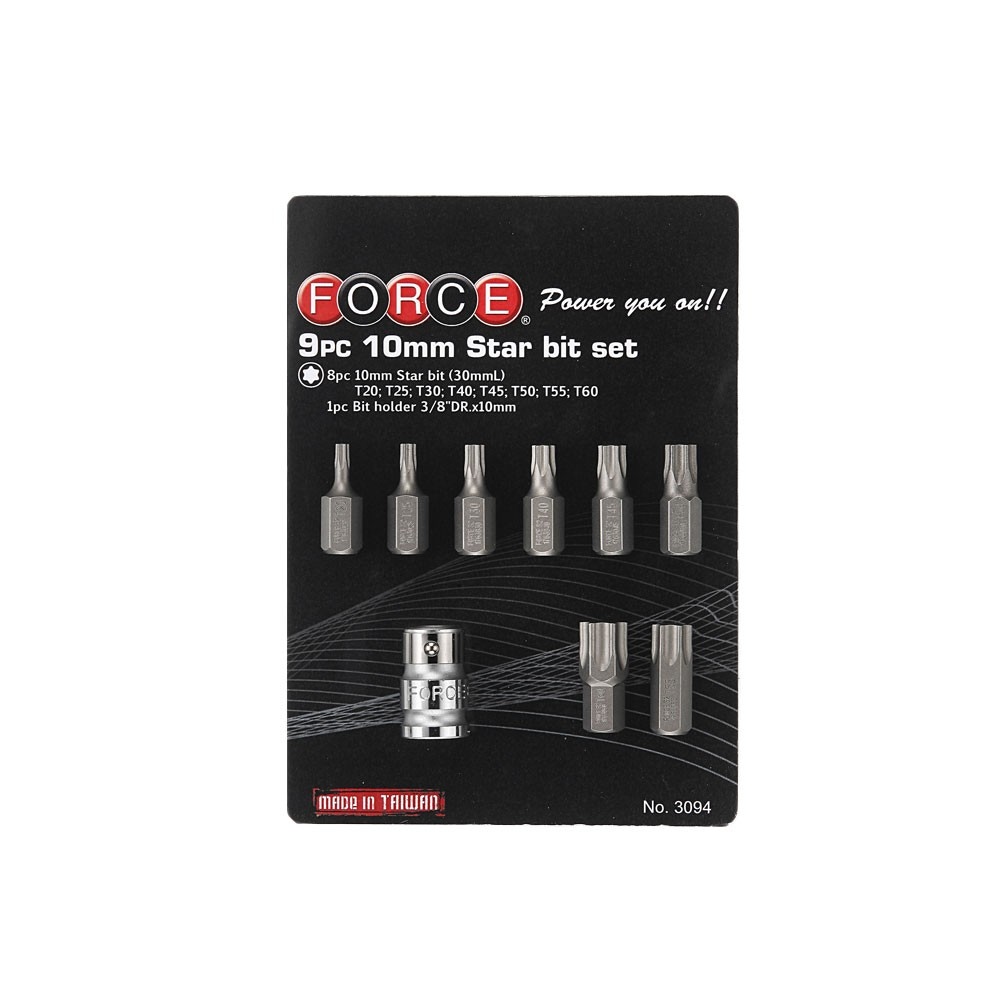 Force Bit set 10mm Torx 9 delig
