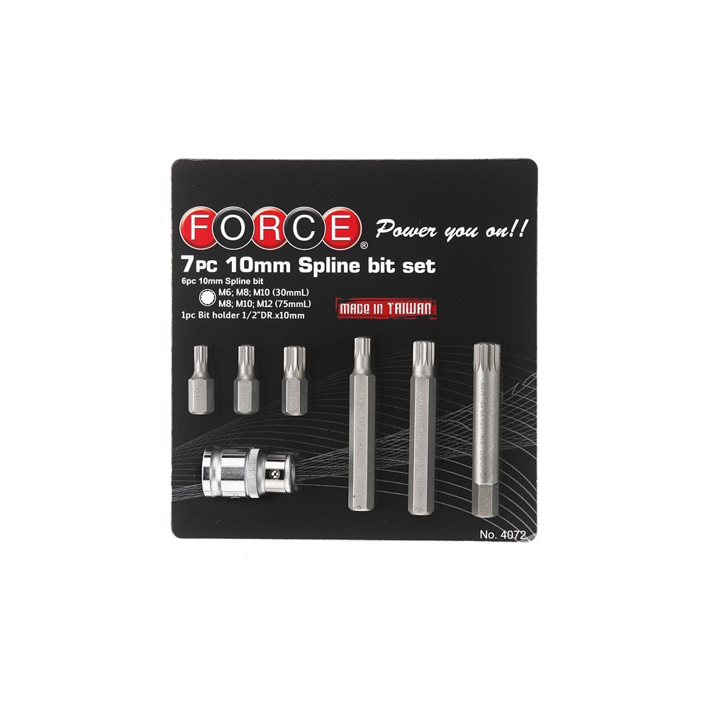 Force 10mm Bit set Veeltand 7 delig