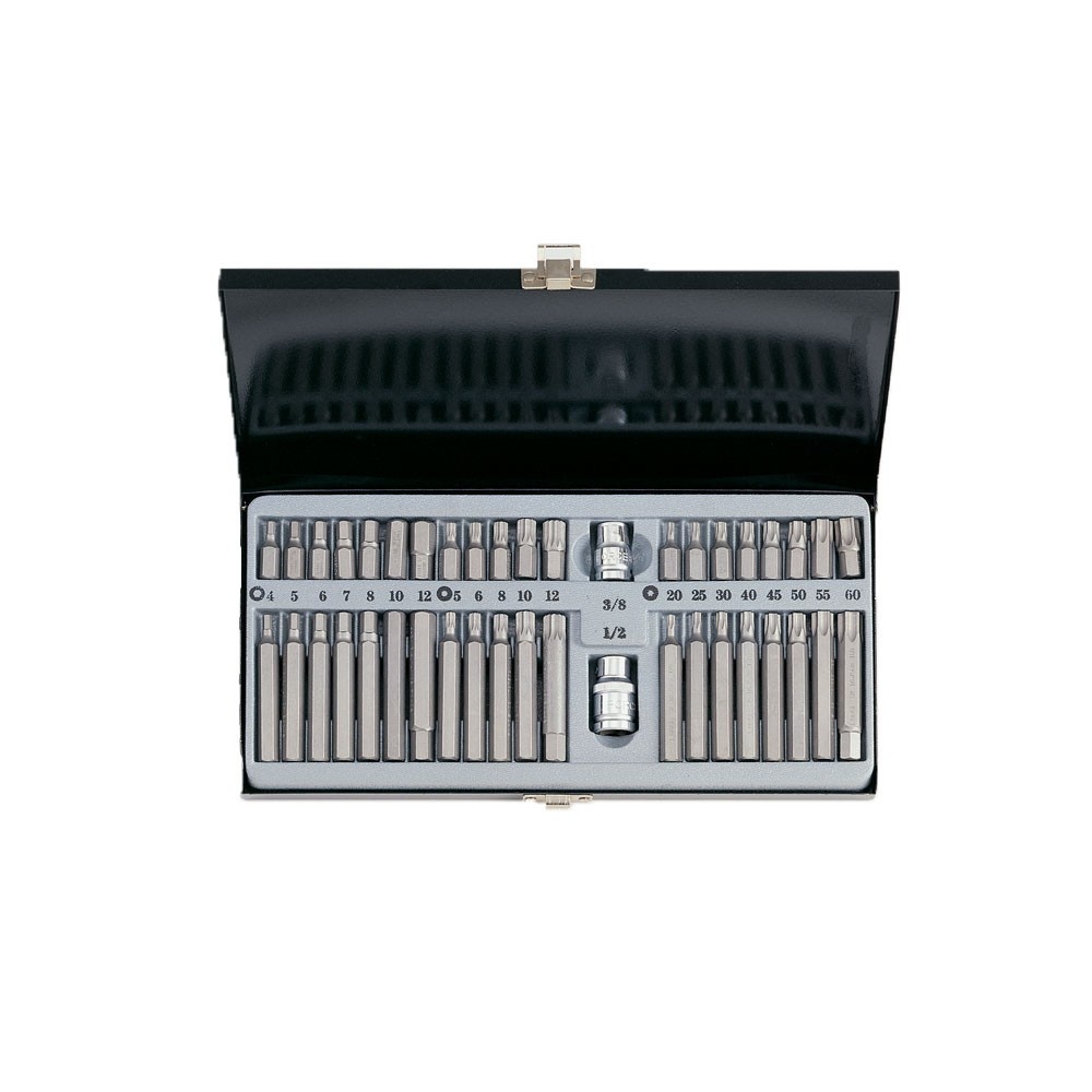 Force Bit set 10mm Torx, Inbus & Veeltand 42 delig