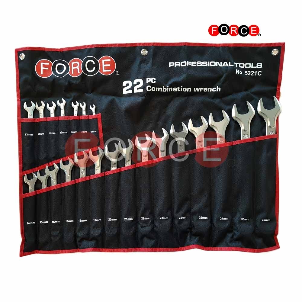 Force Steekringsleutelset met tas 22-delig