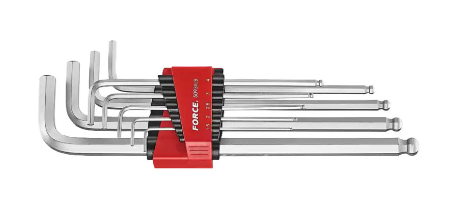 Force haakse Kogelinbus sleutelset extra lang 9-delig
