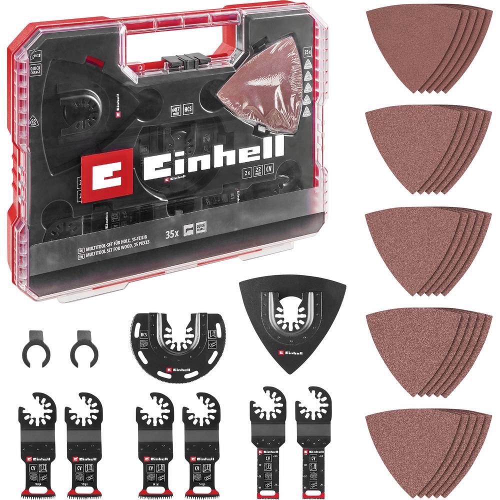 Einhell 708136 XLPLUS-CASE HCS, Aluminiumoxide, Chroom-vanadium staal Multitool toebehorenset 1 set(s)