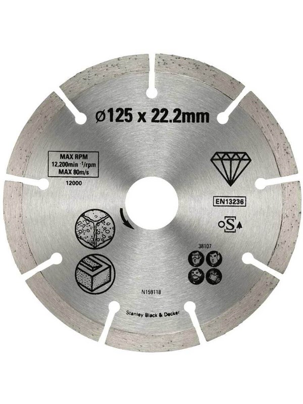 Stanley STA38107 Segmented Diamond Cutting Disc 125mm