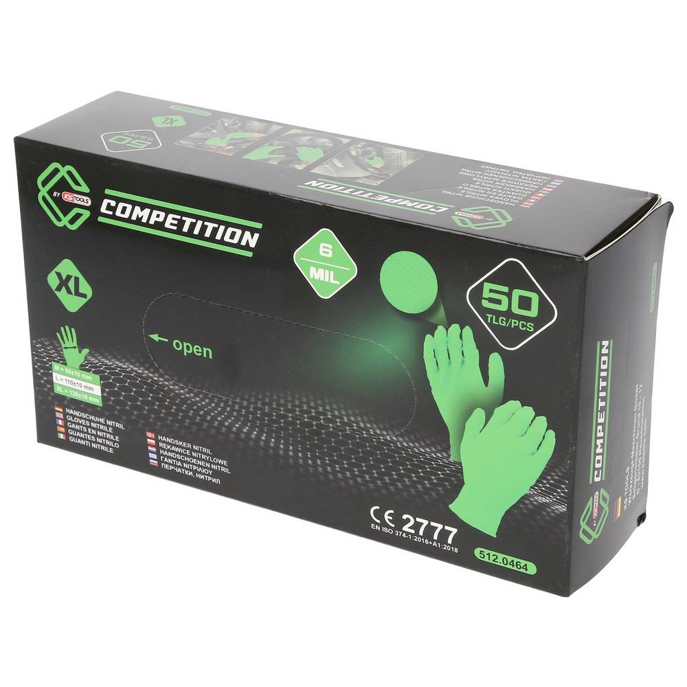 KS Tools 512.0464OP 512.0464 Wegwerphandschoen 50 stuk(s) Nitril Maat (handschoen): XL ISO 374-1:2016+A1:2018