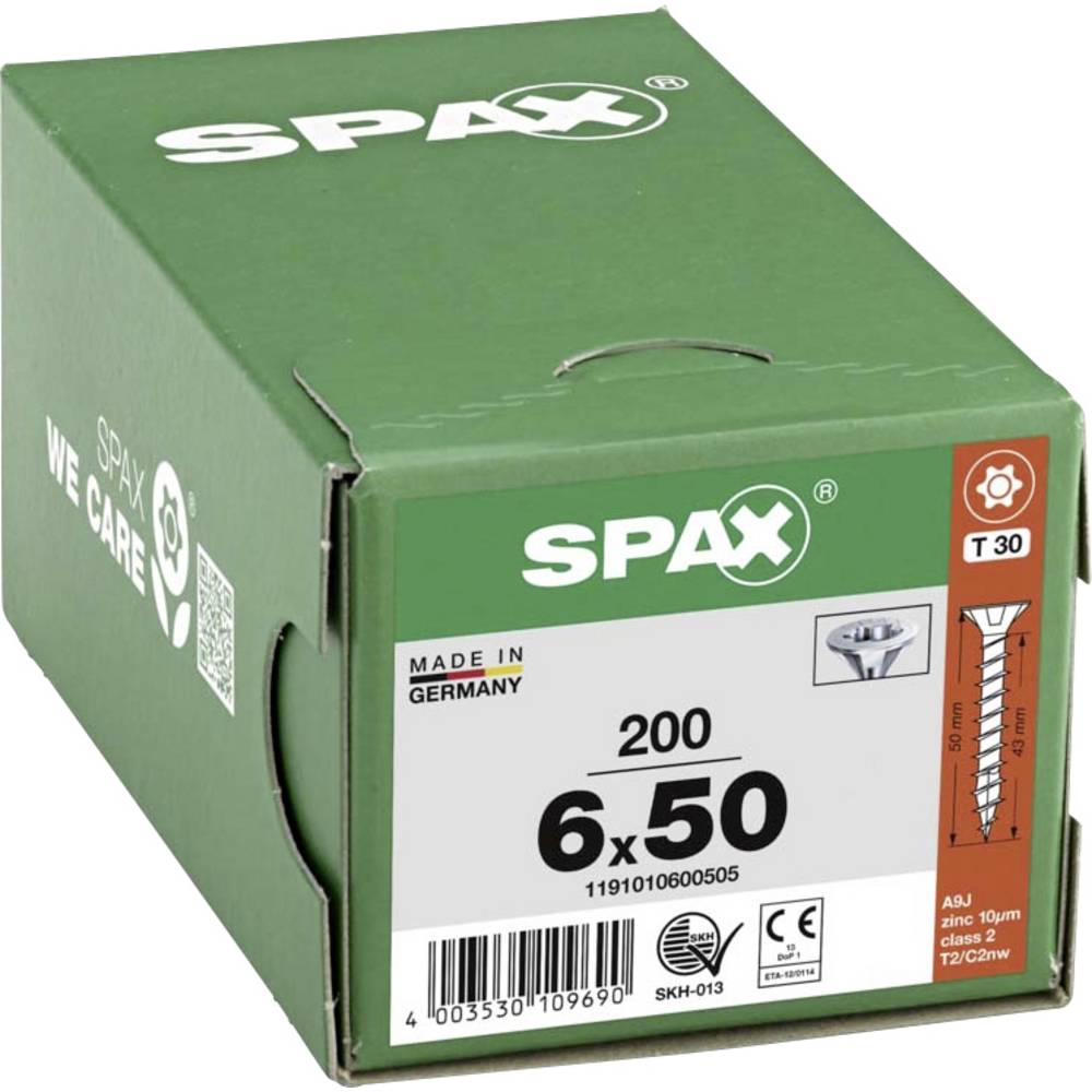 SPAX 1191010600505 Houtschroef 6 mm 50 mm T-STAR plus Staal WIROX 200 stuk(s)