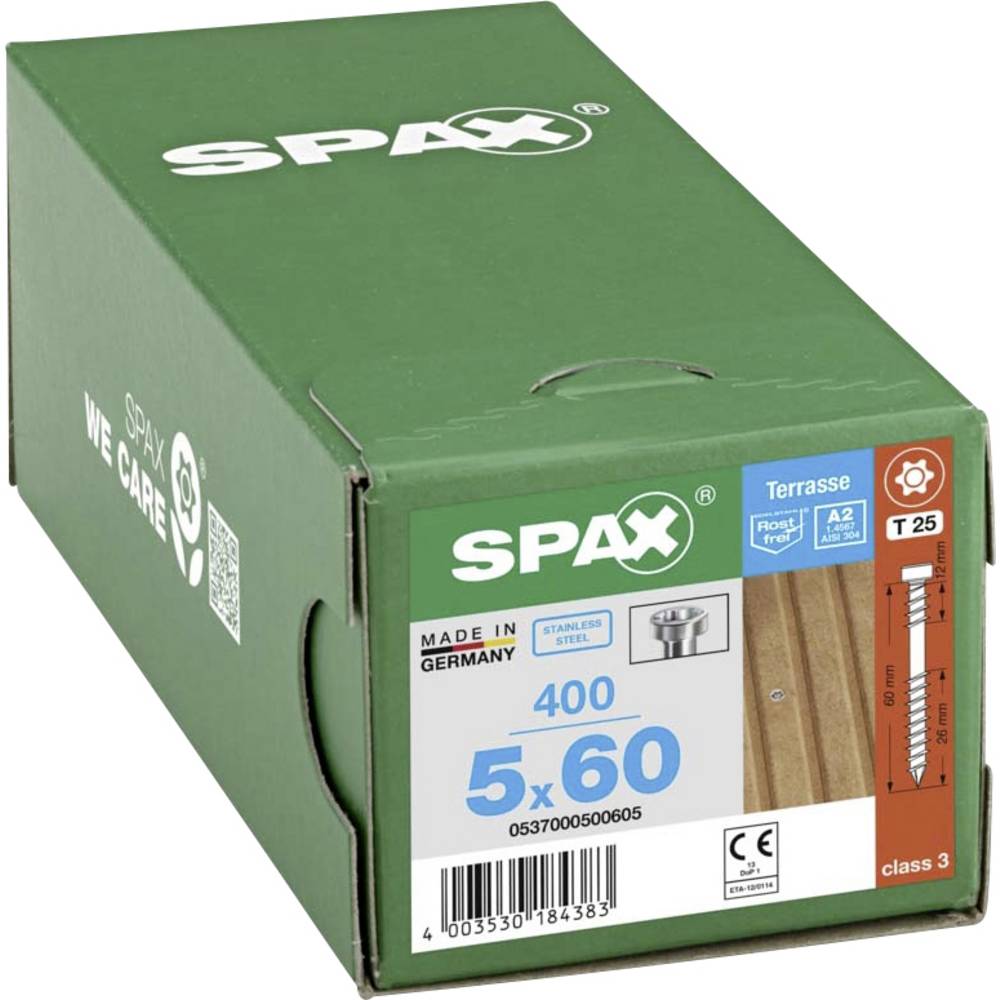 SPAX 0537000500605 Houtschroef 5 mm 60 mm T-STAR plus RVS A2 400 stuk(s)