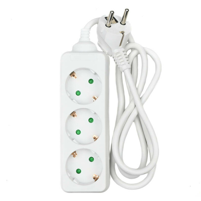 Benson Stekkerdoos 3-voudig - geaarde stekkerdoos - wit - snoer van 100 cm - verlengsnoer -