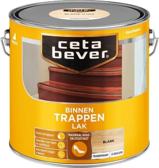 Cetabever Trappen Lak Binnen Transparant Zijdeglans - Blank - 2,5 liter