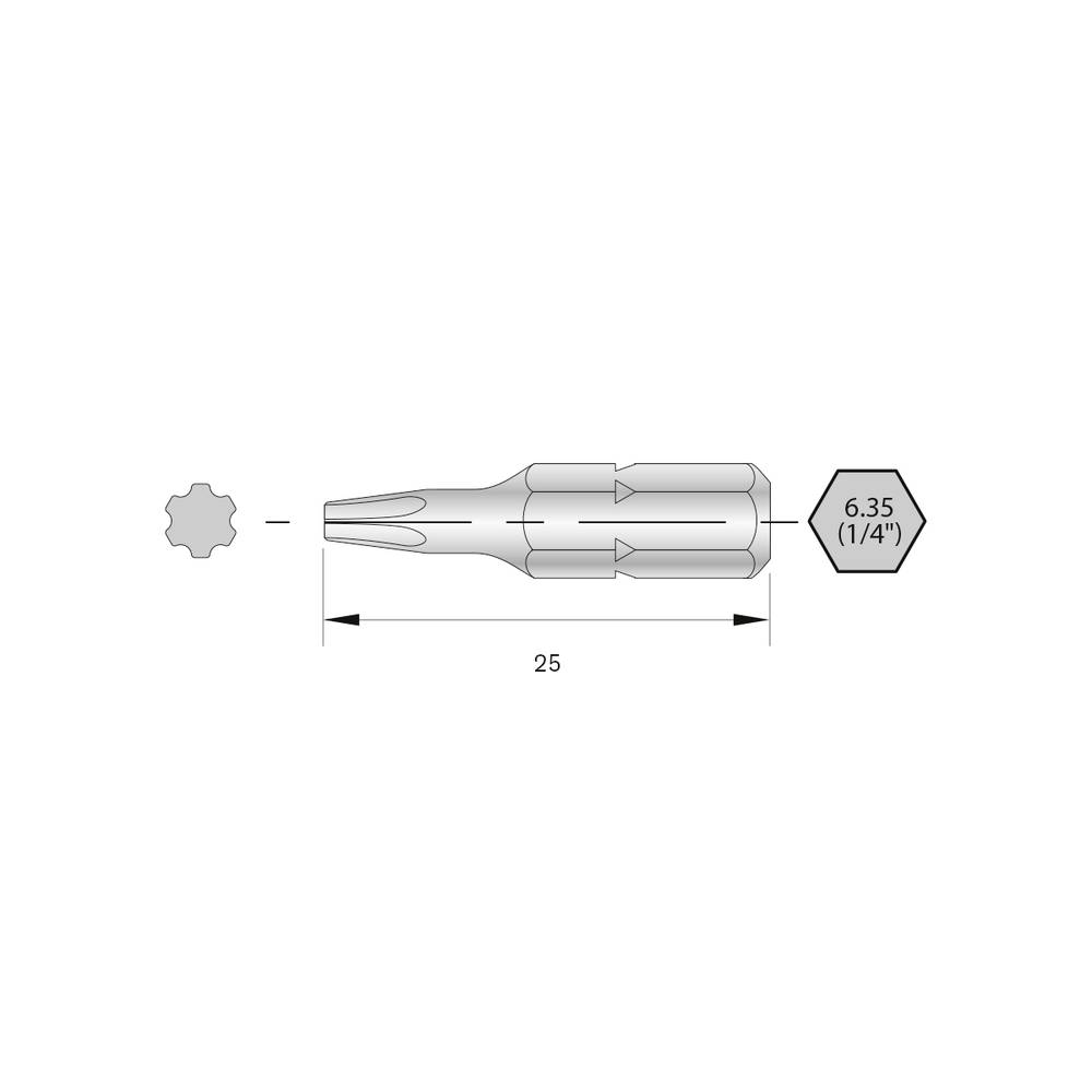 Bernstein Tools for Electronics 6-IP09-25 Torx-bit HRC-staal Hooggelegeerd C 6.3 6 stuk(s)