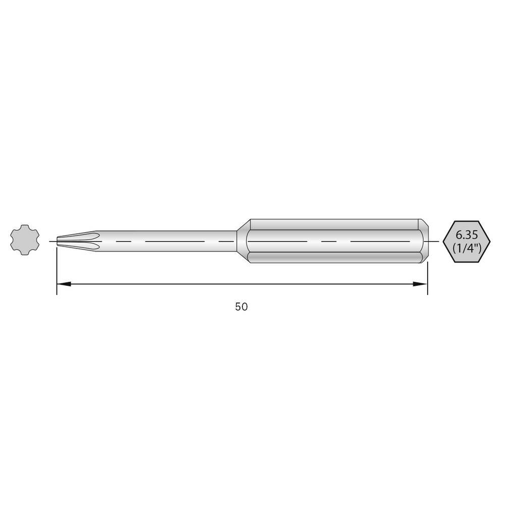 Bernstein Tools for Electronics 6-IP15-50 Torx-bit HRC-staal Hooggelegeerd C 6.3 6 stuk(s)