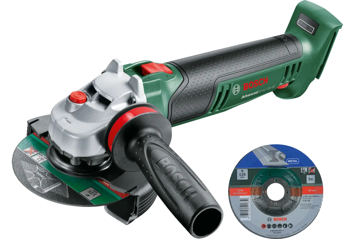 Bosch AdvancedGrind 18V-80 (zonder accu) +  Slijpschijf Metaal 125 mm 5 stuks