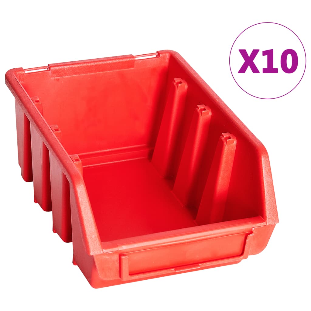 vidaXL 29-delige Opslagbakkenset met wandpanelen rood en zwart