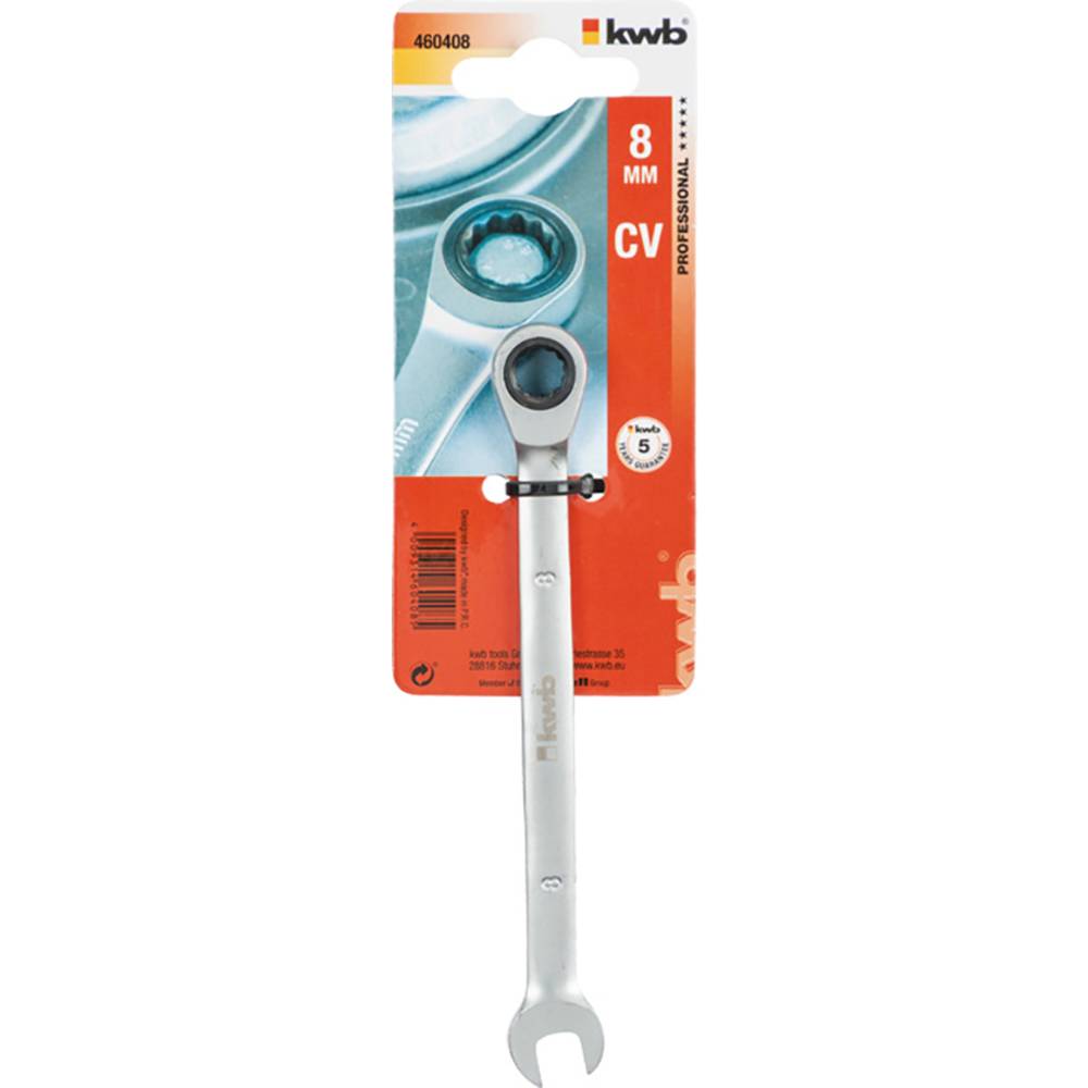 Kwb 460408 Dubbele ratelringsleutel 1 stuks Sleutelbreedte (metrisch) 8 mm