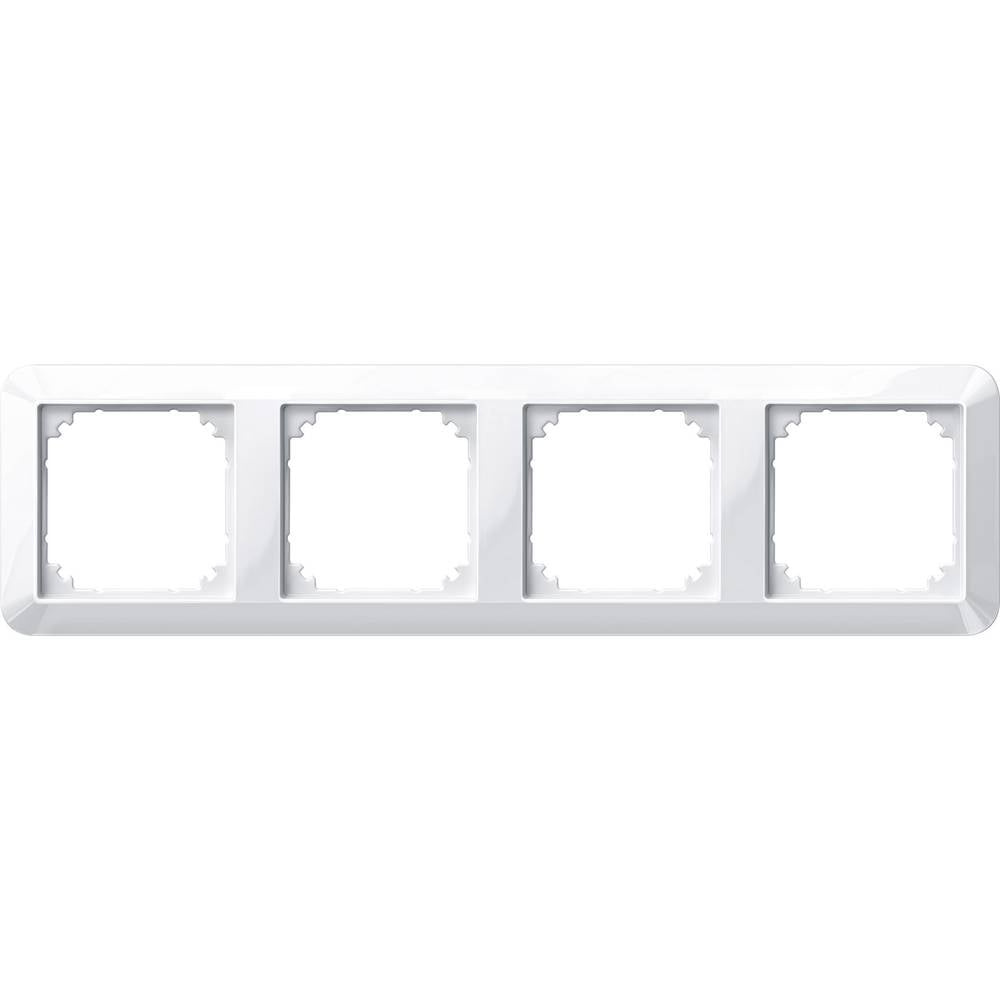 Merten 389419 Afdekking Frame 4-voudig 1-M, System M Polar-wit (glanzend) 1 stuk(s)