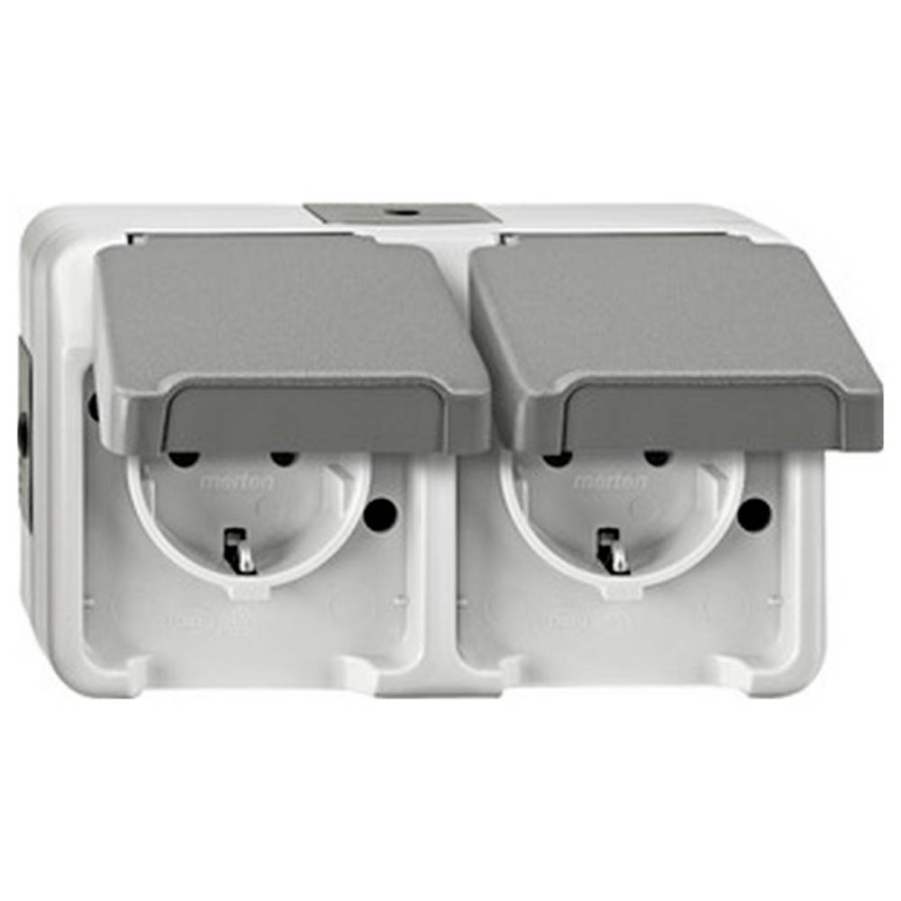 Merten MEG2321-8029 Wandcontactdoos dubbel Compleet 1 stuk(s)