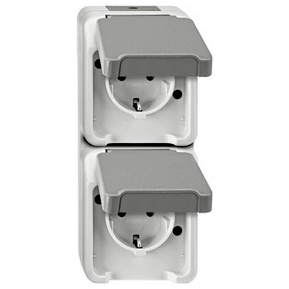 Merten MEG2328-8029 Wandcontactdoos dubbel Compleet 1 stuk(s)