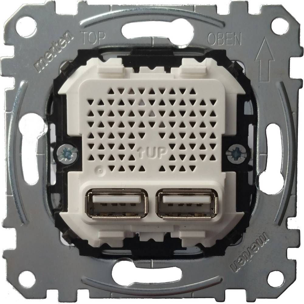 Merten MEG4366-0100 Wandcontactdoos met USB Accessoire System M 1 stuk(s)