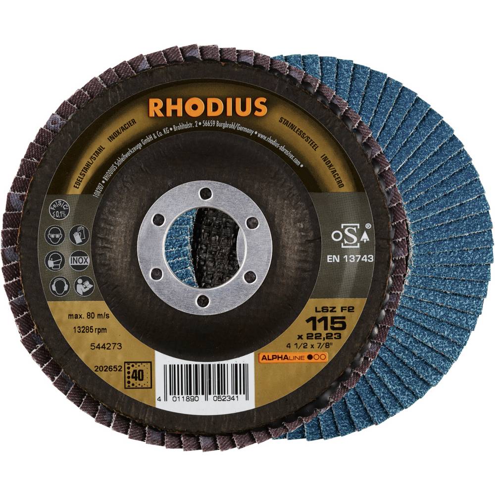 Rhodius 202652 LSZ F2 Lamellenschijf RVS, Staal 10 stuk(s)