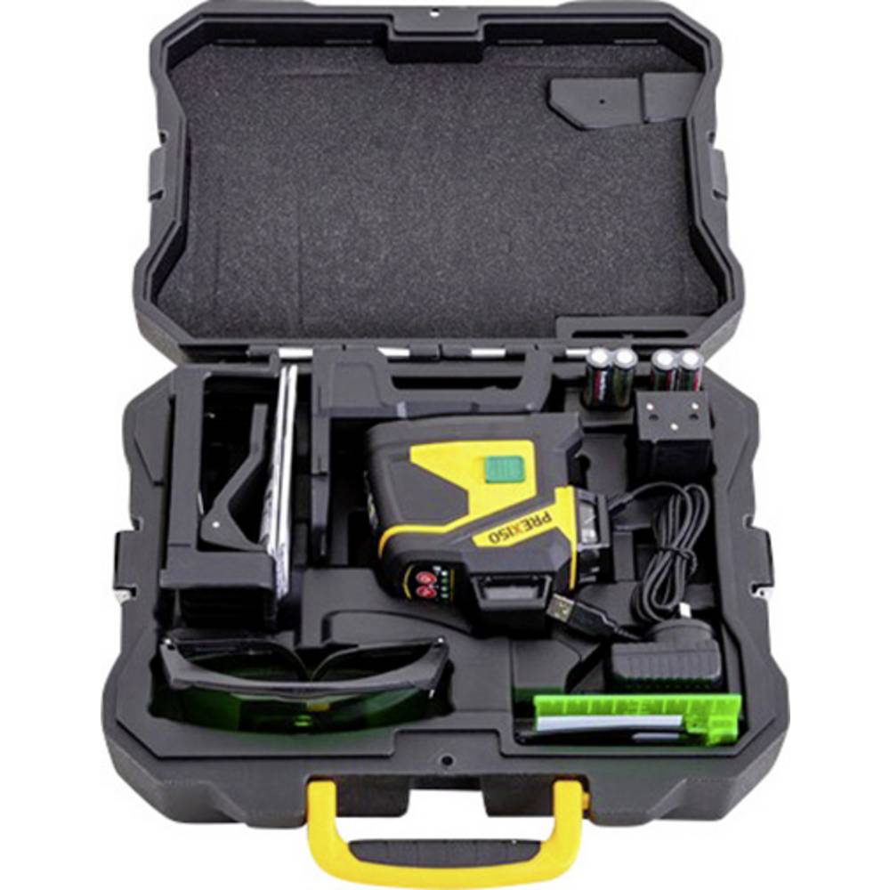Prexiso PLC3-360G 360°-lijnlaser Groene laser, Incl. 360° laser, Incl. accu, Incl. doos Reikwijdte (max.): 60 m