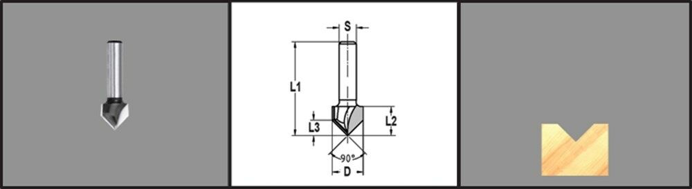 Trasco Hm v-groeffrees 14mm d=8 D13