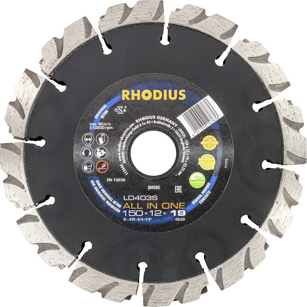 Rhodius 304505 Diamanten doorslijpschijf 150 mm 1 stuk(s) Beton