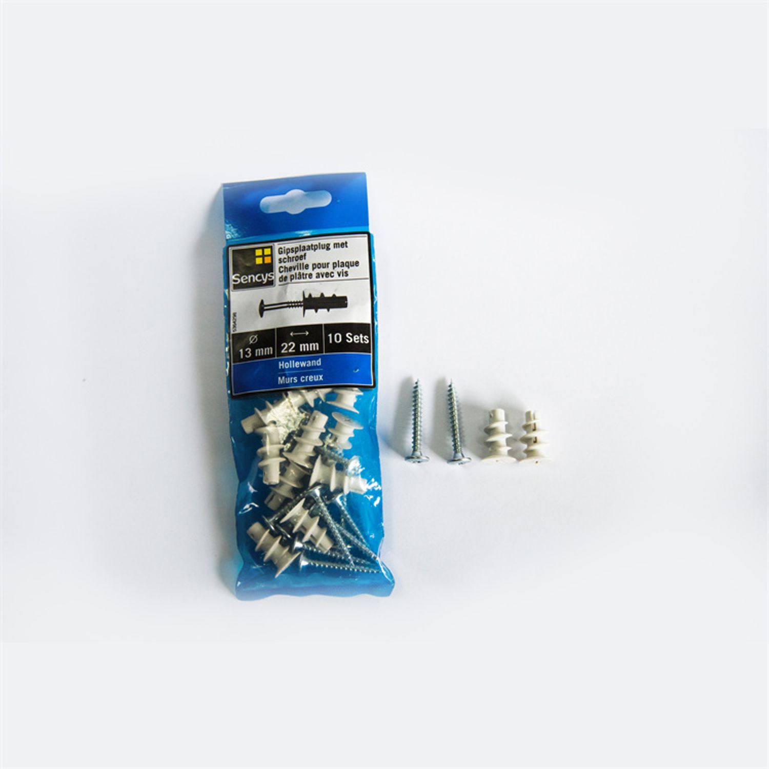 Sencys Gipsplaatplug + Met Schroef 22x13mm 10 Stuks