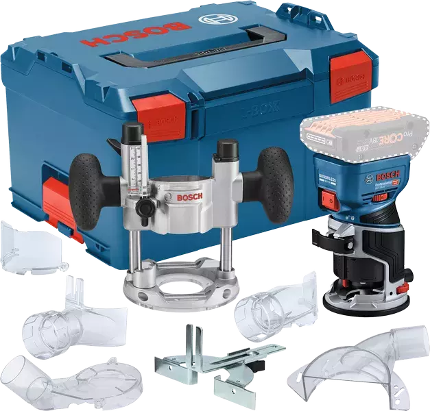 Bosch GKF 18V-8 18V Accu Kantenfrees Body Inclusief Accessoires In L-boxx - 8mm
