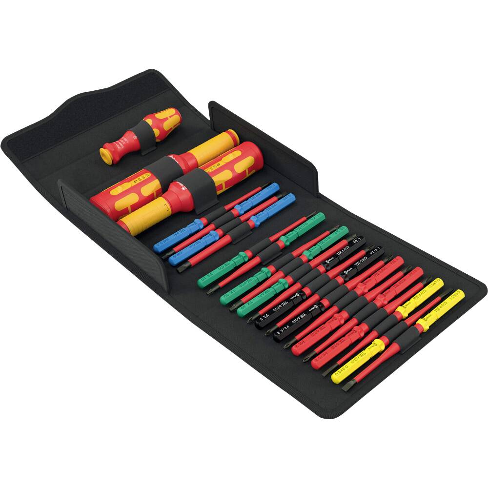Wera Kraftform Kompakt VDE Safe-Torque Speed Schaltschrank-Set 1 Wisselklingset VDE Kruiskop Phillips, Kruiskop Pozidriv, Torx, Plat, Inbus, Dop (zeskant)